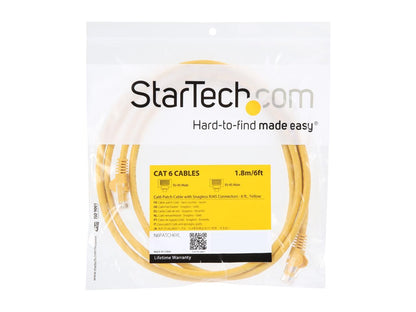 StarTech N6PATCH6YL StarTech.com Cat6 Patch Cable - 6 ft. - Yellow Ethernet Cable - Snagless RJ45 Cable - Ethernet Cord - Cat 6 Cable - 6 ft.