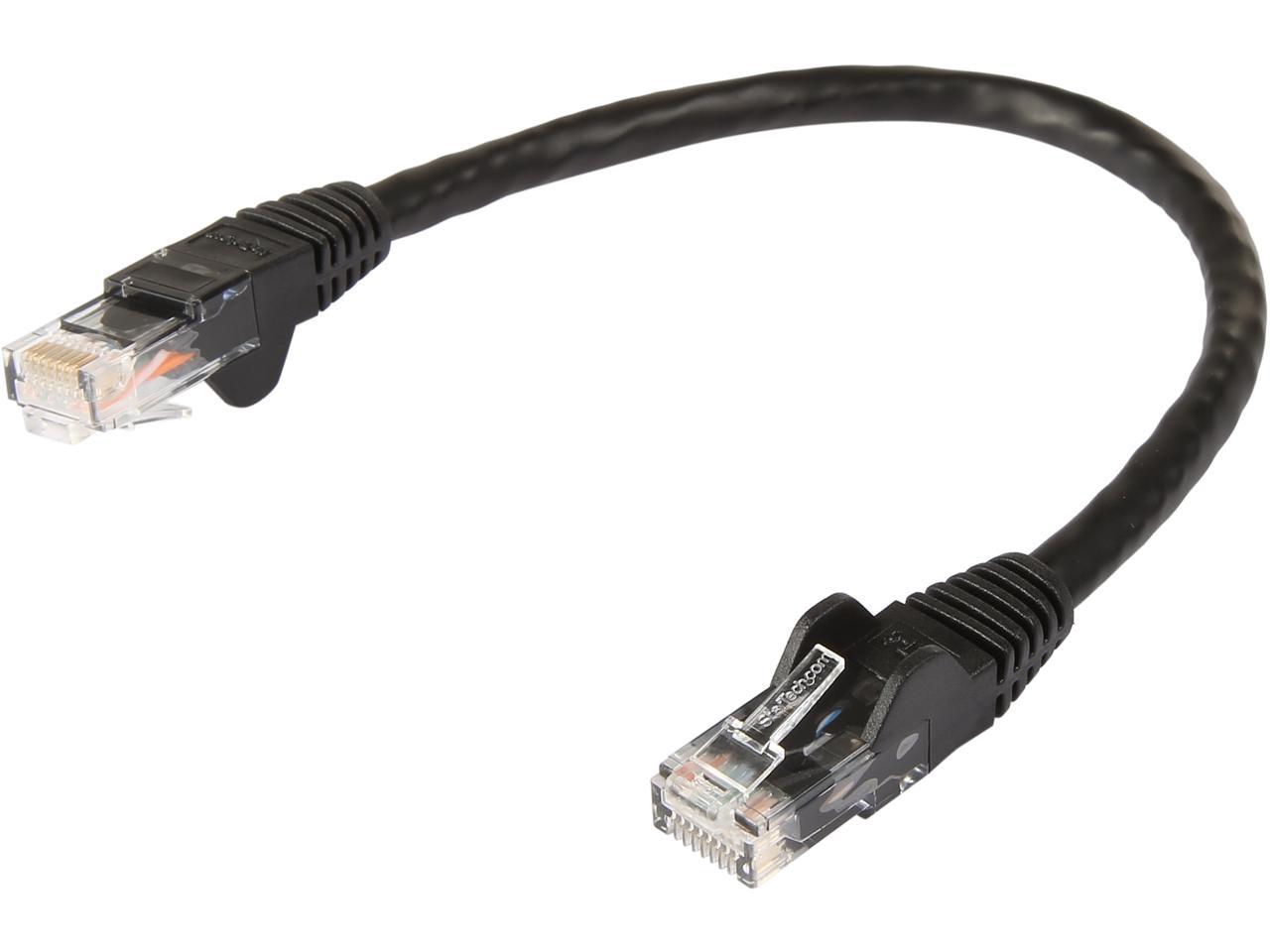 StarTech N6PATCH6INBK Cat6 Patch Cable – 6 in – Black Ethernet Cable – Snagless RJ45 Cable – Ethernet Cord – Cat 6 Cable – 6in