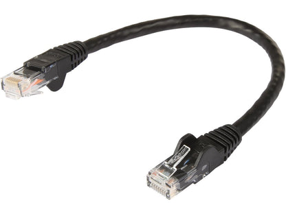 StarTech N6PATCH6INBK Cat6 Patch Cable – 6 in – Black Ethernet Cable – Snagless RJ45 Cable – Ethernet Cord – Cat 6 Cable – 6in