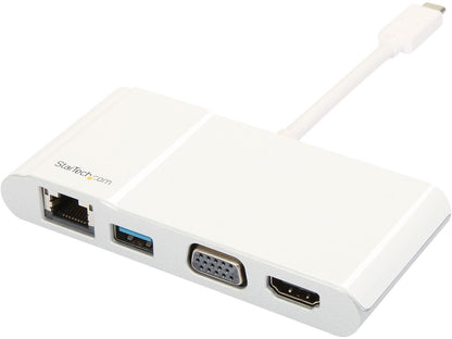 StarTech.com DKT30CHVW USB C Multiport Adapter - USB C to HDMI / USB A / VGA / Gigabit Ethernet - USB Type C Hub - USB C Adapter