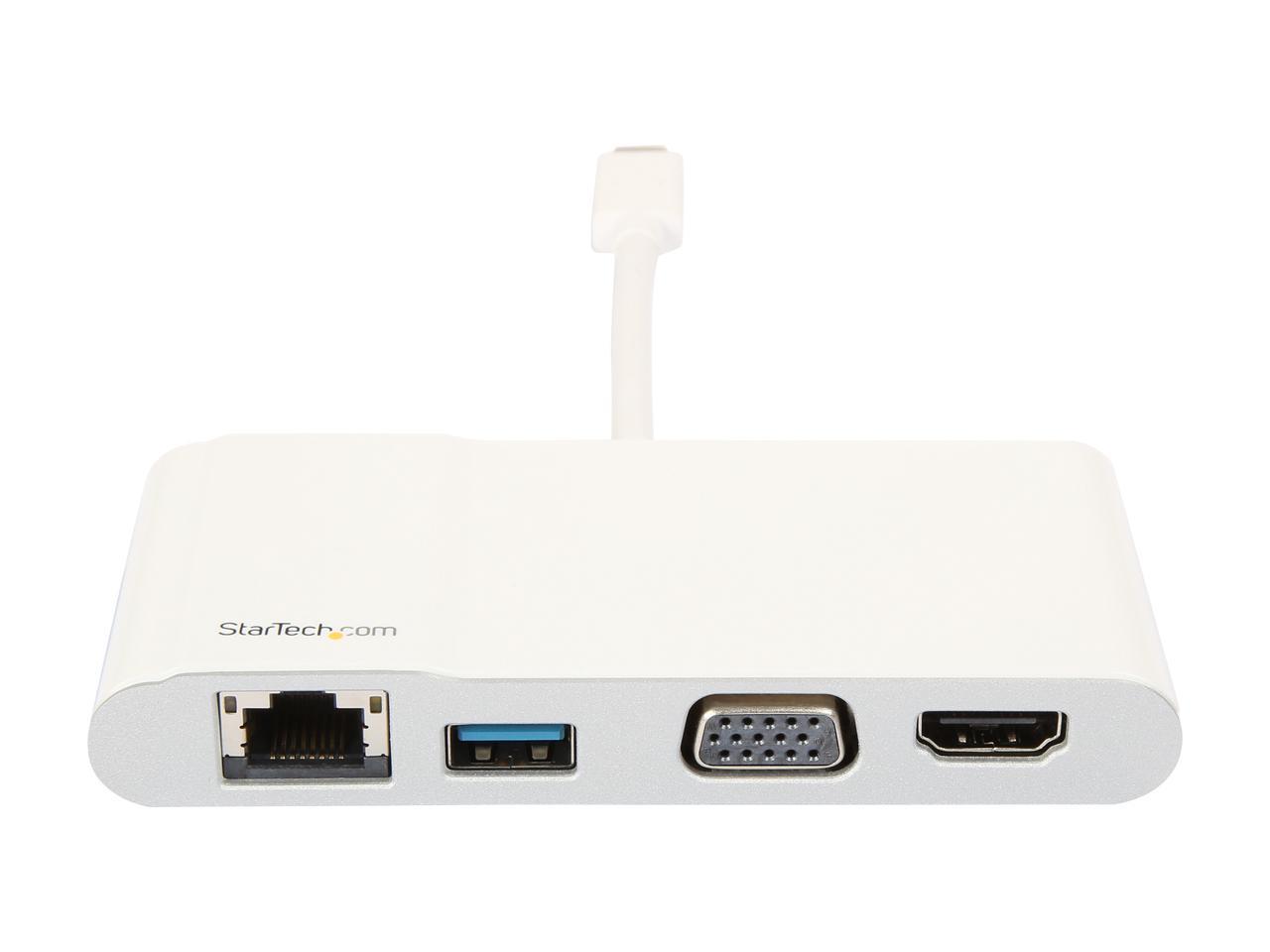 StarTech.com DKT30CHVW USB C Multiport Adapter - USB C to HDMI / USB A / VGA / Gigabit Ethernet - USB Type C Hub - USB C Adapter