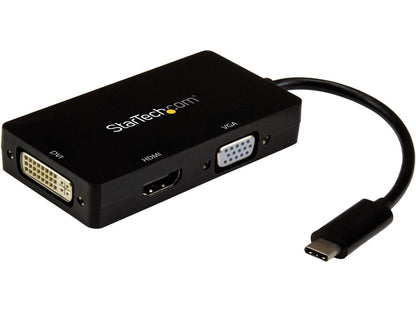 StarTech.com CDPVGDVHDBP USB-C Multiport Video Adapter - 4K 30 Hz - USB C to HDMI/DVI / HDMI - USB C Adapter - USB C Dongle - USB C Hub