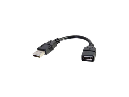 C2G 52119 USB Extension Cable - USB 2.0 A Male to A Female Extension Cable, Black (6 Inches)