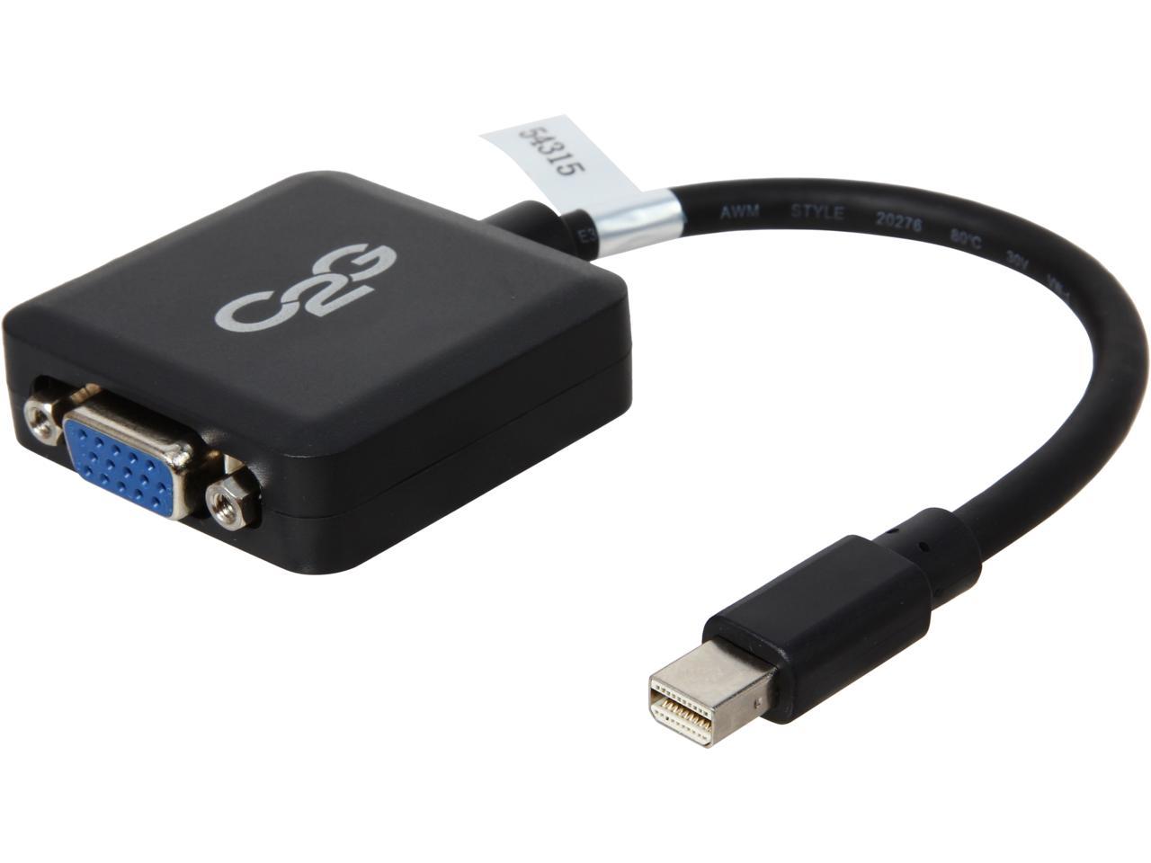 C2G 54315 Mini DisplayPort Male to VGA Female Active Adapter Converter, TAA Compliant, Black (8 Inches)