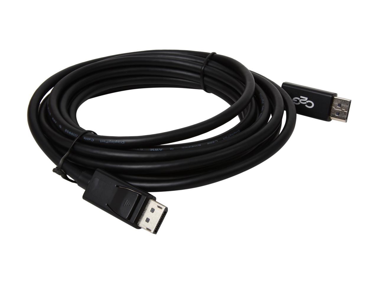 C2G 54403 DisplayPort Cable with Latches M/M, 8K UHD Compatible - Digital Audio Video, Black (15 Feet, 4.57 Meters)