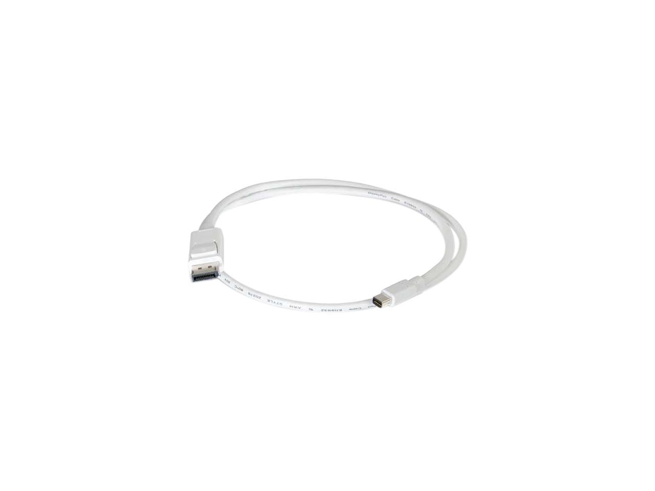 C2G 54298 Mini DisplayPort to DisplayPort Adapter Cable M/M, White (6 Feet, 1.82 Meters)