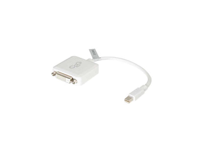C2G 54312 Mini DisplayPort Male to Single Link DVI-D Female Adapter Converter, TAA Compliant, White (8 Inches)