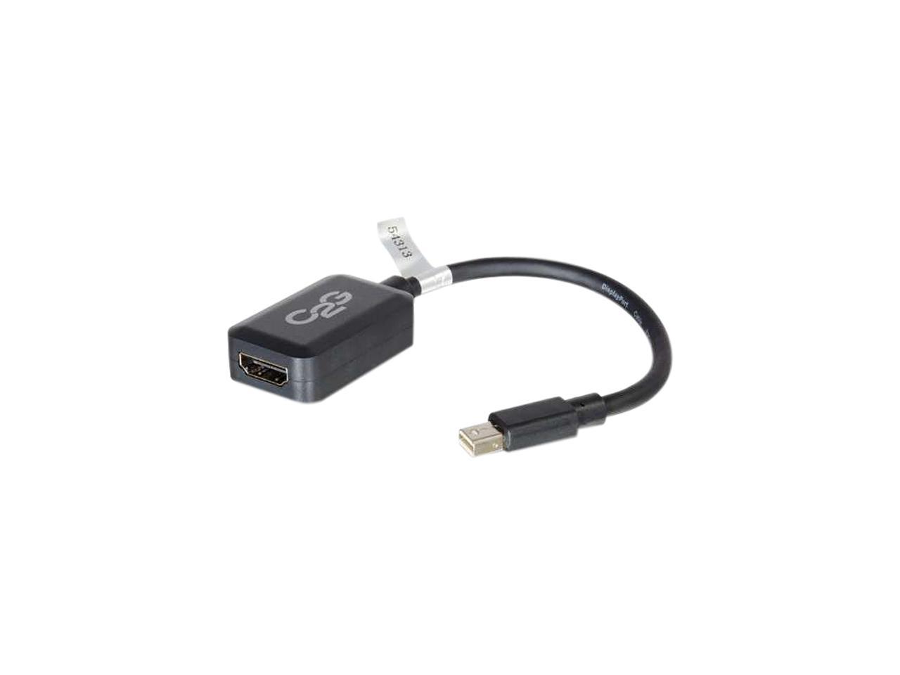 C2G 54313 Mini DisplayPort Male to HDMI Female Adapter Converter, TAA Compliant, Black (8 Inches)