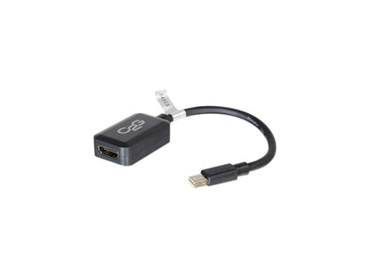 C2G 54313 Mini DisplayPort Male to HDMI Female Adapter Converter, TAA Compliant, Black (8 Inches)