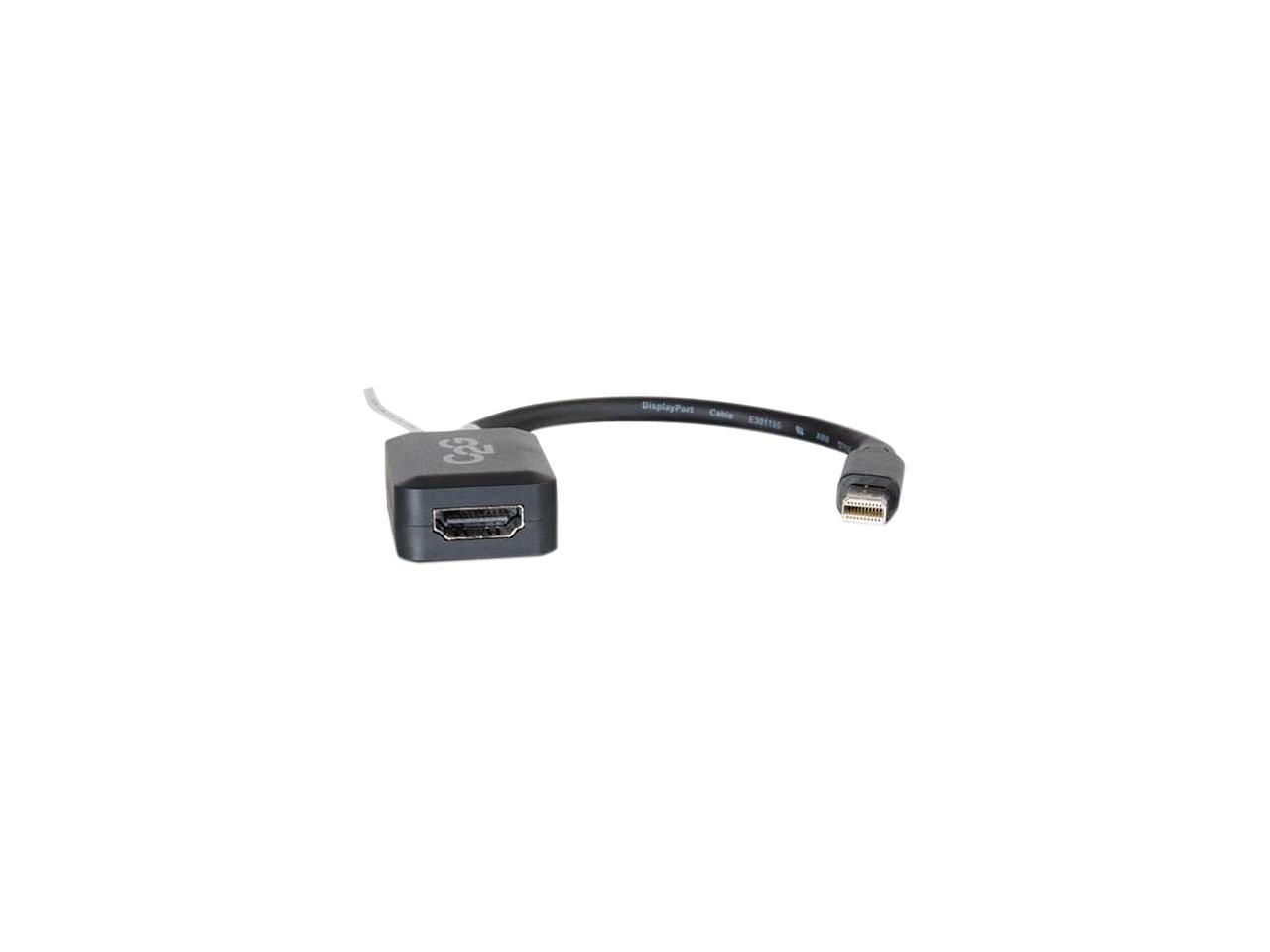 C2G 54313 Mini DisplayPort Male to HDMI Female Adapter Converter, TAA Compliant, Black (8 Inches)
