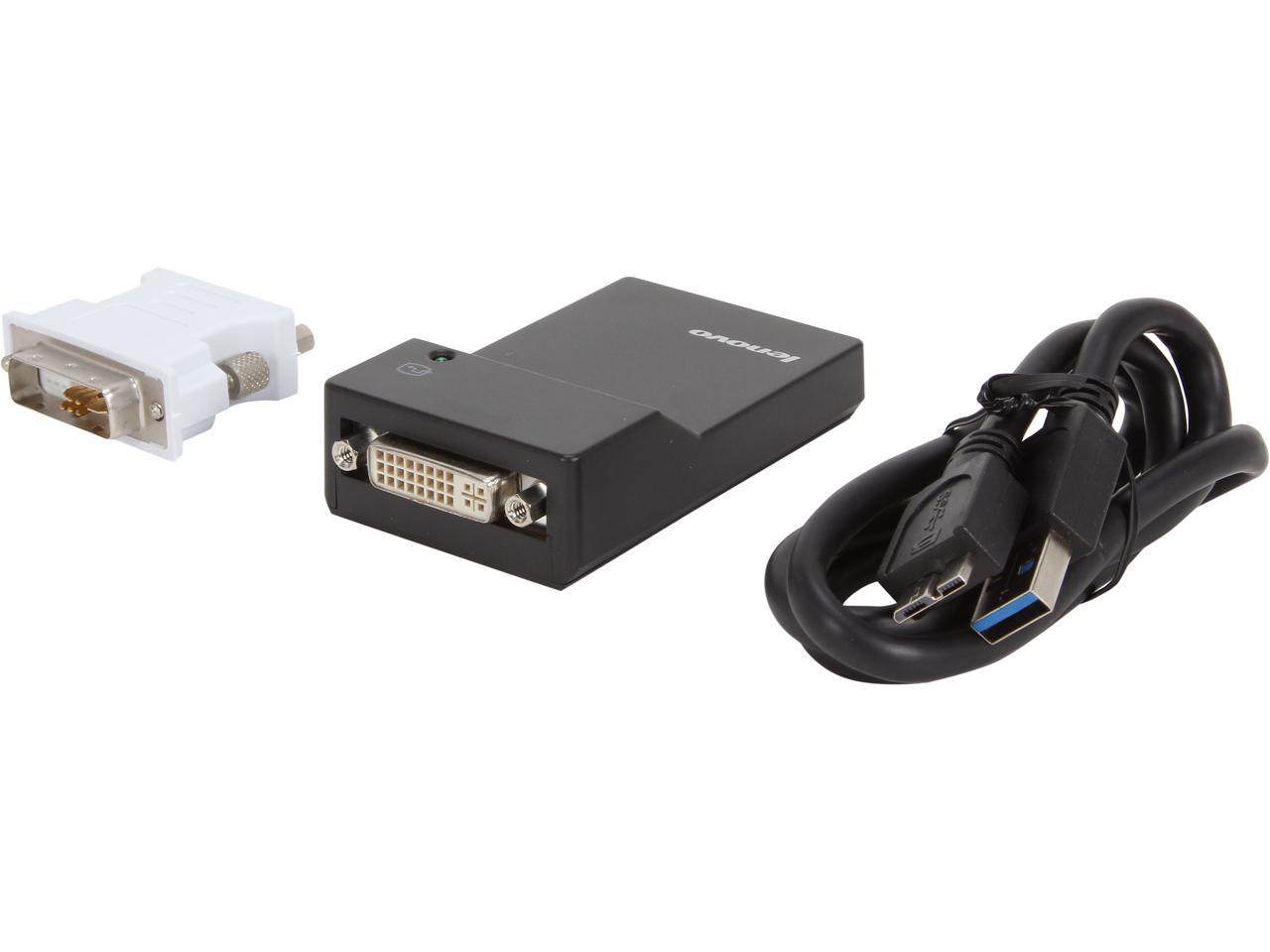 Lenovo 0B47072 USB 3.0 to DVI/VGA Monitor Adapter