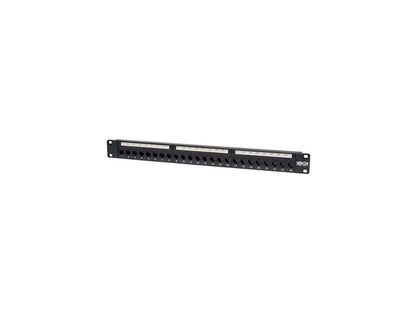 TRIPP LITE 24-Port 1U Rackmount Cat5e Feedthrough Patch Panel, RJ45 Ethernet