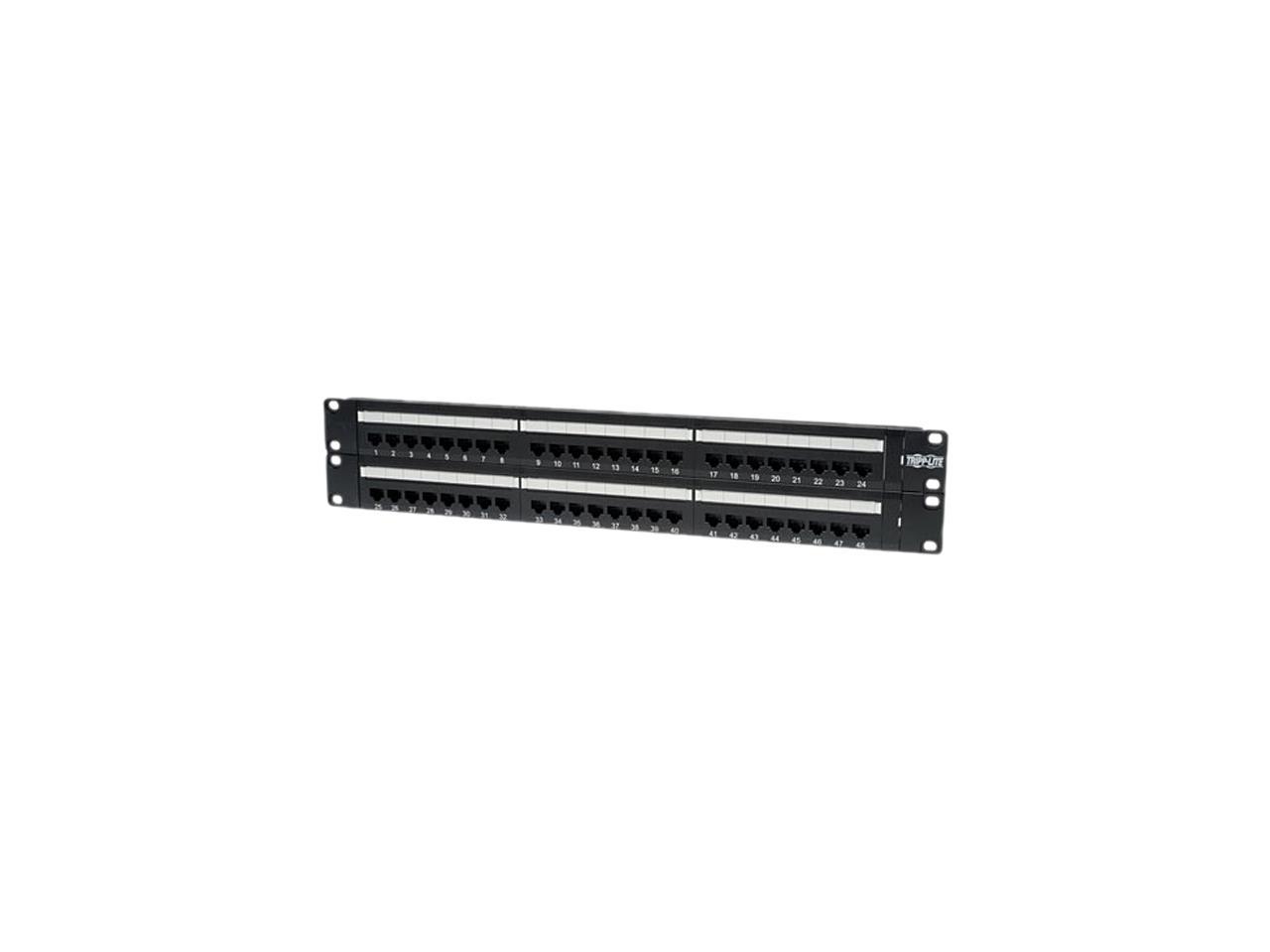 Tripp Lite 48-Port 2U Rackmount Cat6 110 Patch Panel 568B, RJ45 Ethernet (N252-048)