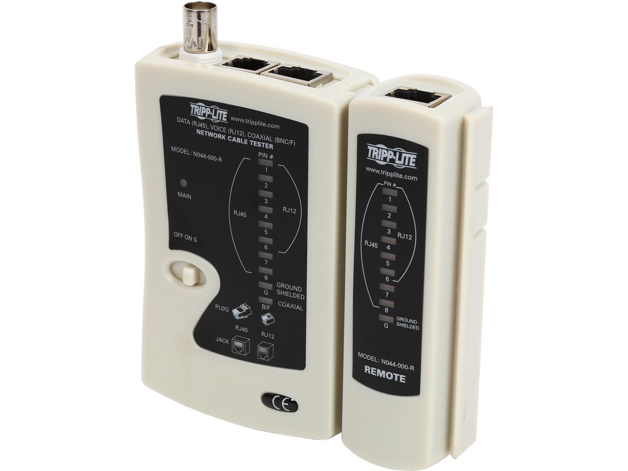 Tripp Lite Network Cable Continuity Tester for Cat5/Cat6, Phone and Coax Cable Assemblies (N044-000-R)