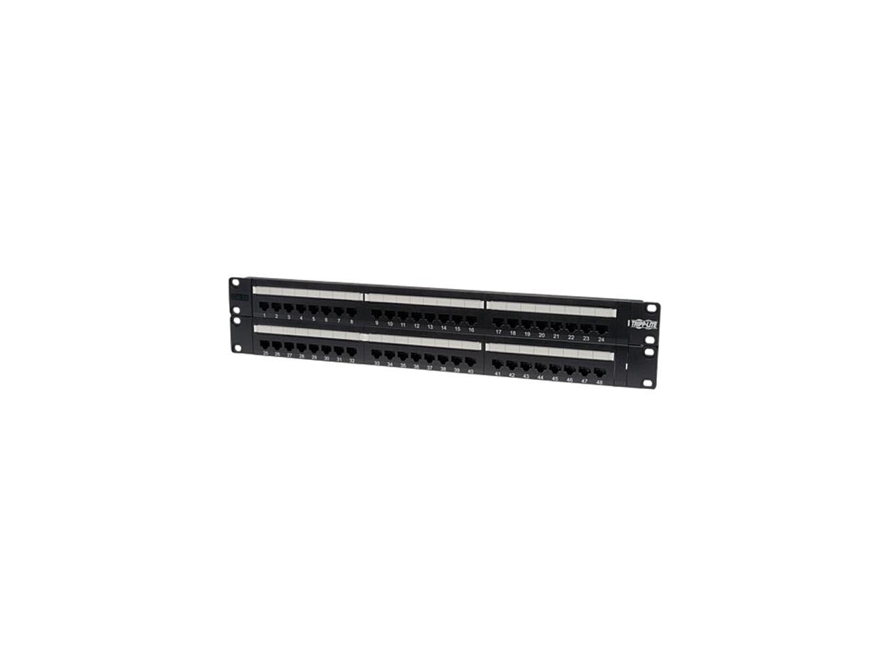 TRIPP LITE 48-Port 2U Rackmount Cat5e 110 Patch Panel, 568B, RJ45 Ethernet