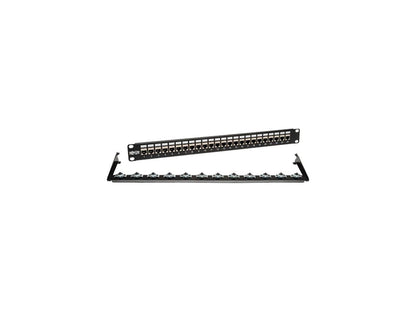 TRIPP LITE 24-Port 1U Rackmount STP Shielded Cat6 / Cat5 Feedthrough Patch Panel, RJ45 Ethernet