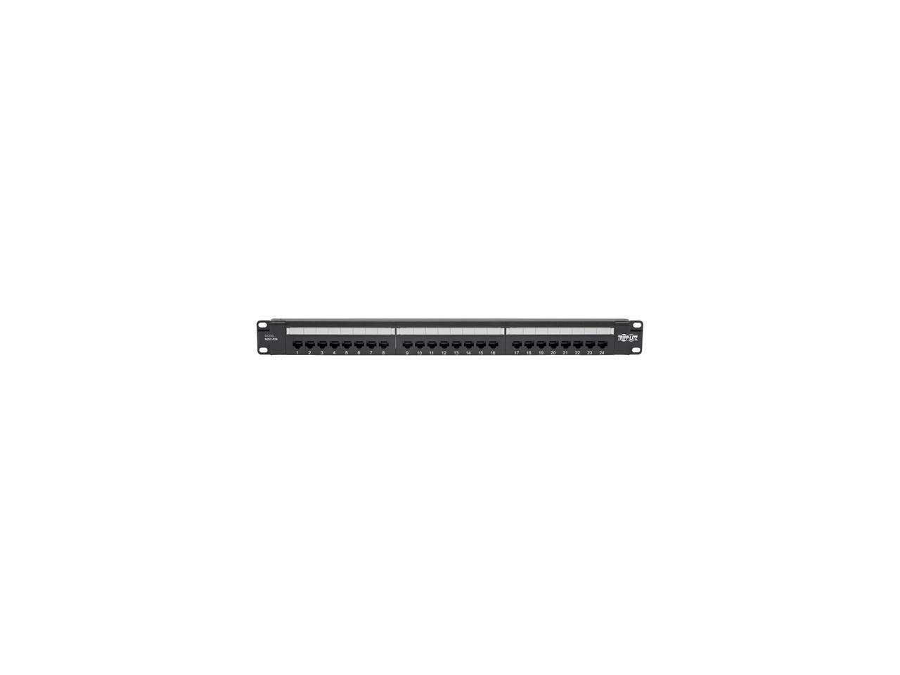 Tripp Lite Cat6 PoE Patch Panel 24-Port 110/Krone 568A/B RJ45 1URM TAA (N252-P24)