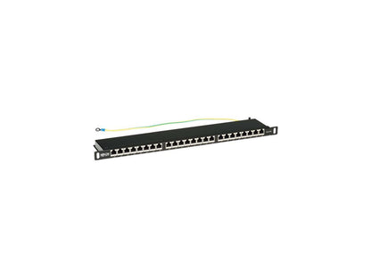 Tripp Lite Cat6a 24-Port High-Density Patch Panel - Shielded, Dual IDC, 568A/B, RJ45 Ethernet, 0.5U Rack-Mount (N252A-024-HUSHK)