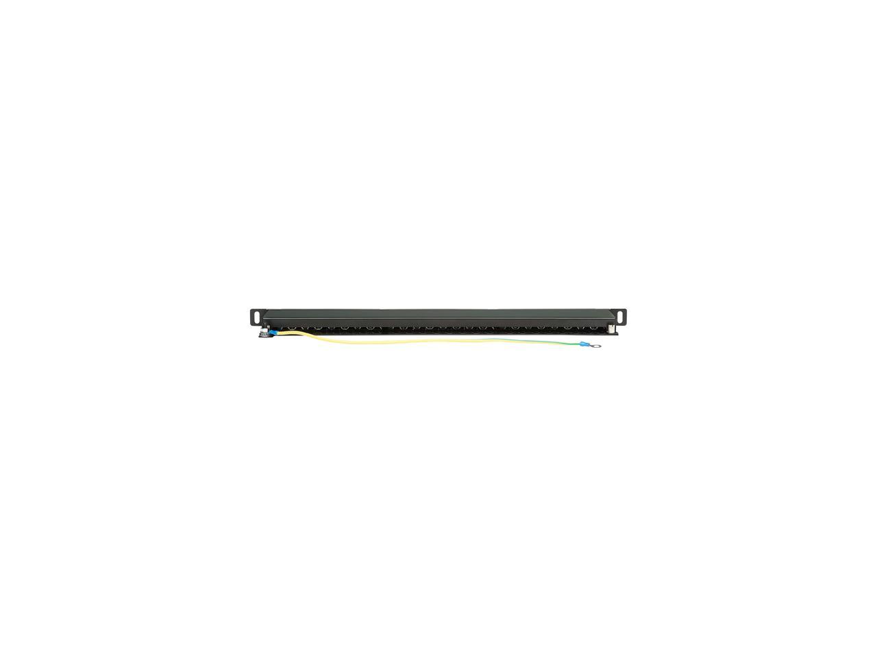 Tripp Lite Cat6a 24-Port High-Density Patch Panel - Shielded, Dual IDC, 568A/B, RJ45 Ethernet, 0.5U Rack-Mount (N252A-024-HUSHK)