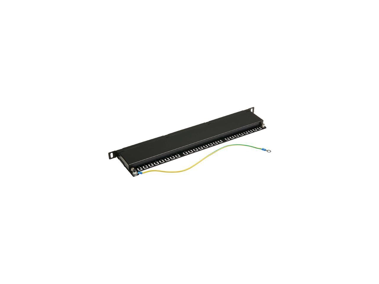 Tripp Lite Cat6a 24-Port High-Density Patch Panel - Shielded, Dual IDC, 568A/B, RJ45 Ethernet, 0.5U Rack-Mount (N252A-024-HUSHK)