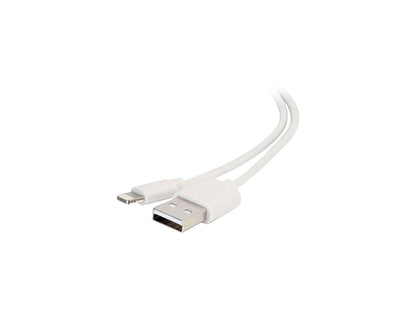 C2G 35498 1M USB A MALE TO LIGHTNING MALE SYNC AND CHARGING CABLE - WHITE (3.3FT)