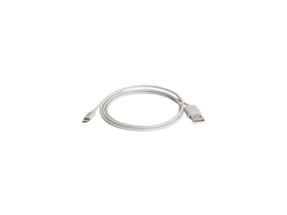 C2G 35498 1M USB A MALE TO LIGHTNING MALE SYNC AND CHARGING CABLE - WHITE (3.3FT)