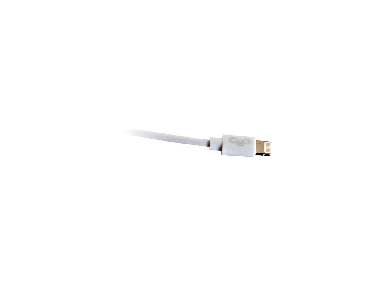 C2G 35498 1M USB A MALE TO LIGHTNING MALE SYNC AND CHARGING CABLE - WHITE (3.3FT)