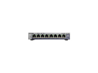 NETGEAR 8-Port Gigabit Ethernet Plus Switch (GS108Ev3) - Desktop, and ProSAFE Limited Lifetime Protection