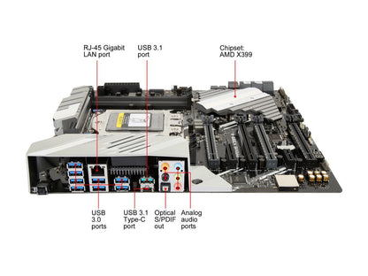 ASUS PRIME X399-A sTR4 AMD X399 SATA 6Gb/s USB 3.1 Extended ATX AMD Motherboard