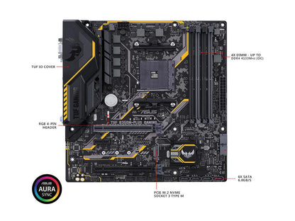 ASUS TUF B350M-PLUS GAMING AM4 AMD B350 SATA 6Gb/s Micro ATX AMD Motherboard
