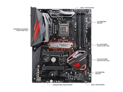 ASUS ROG Maximus X Hero (Wi-Fi AC) LGA 1151 (300 Series) Intel Z370 SATA 6Gb/s ATX Intel Motherboard