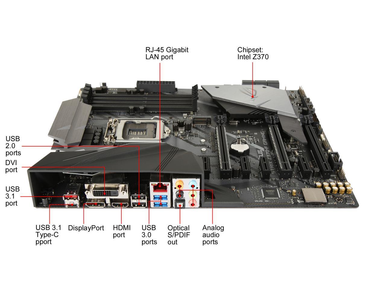 ASUS ROG Strix Z370-F Gaming LGA 1151 (300 Series) Intel Z370 HDMI SATA 6Gb/s USB 3.1 ATX Intel Motherboard