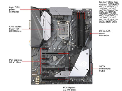 ASUS ROG Strix Z370-F Gaming LGA 1151 (300 Series) Intel Z370 HDMI SATA 6Gb/s USB 3.1 ATX Intel Motherboard