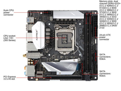 ASUS ROG Strix Z370-I Gaming LGA 1151 (300 Series) Intel Z370 HDMI SATA 6Gb/s USB 3.1 Mini ITX Intel Motherboard