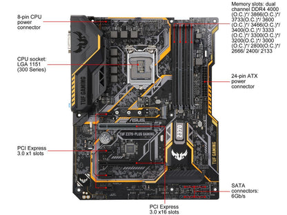ASUS TUF Z370-Plus Gaming LGA 1151 (300 Series) Intel Z370 SATA 6Gb/s ATX Intel Motherboard