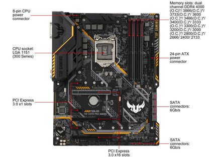 ASUS TUF Z370-Pro Gaming LGA 1151 (300 Series) Intel Z370 HDMI SATA 6Gb/s USB 3.1 ATX Intel Motherboard