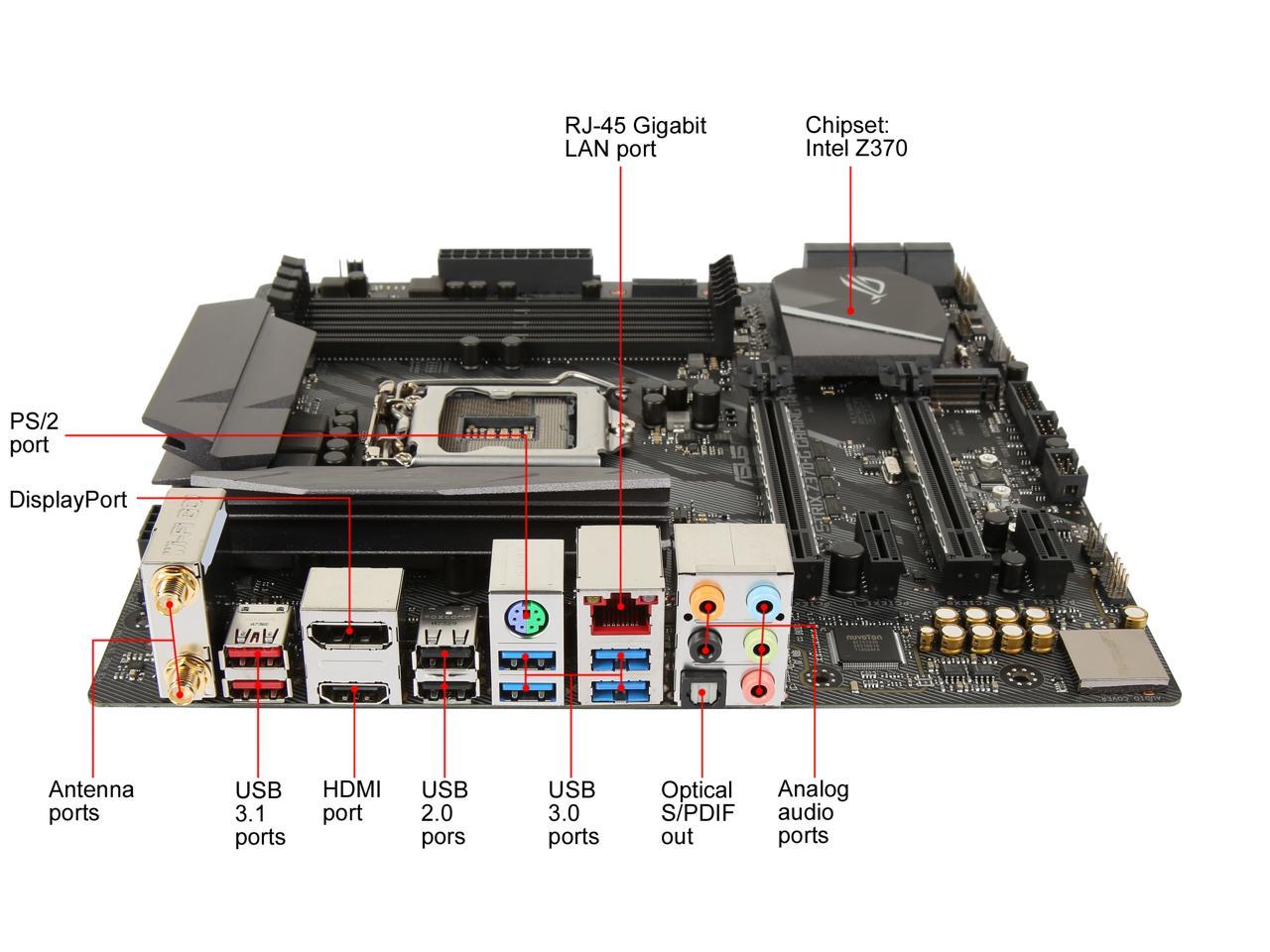ASUS ROG STRIX Z370-G Gaming (WI-FI AC) LGA 1151 (300 Series) Intel Z370 HDMI SATA 6Gb/s USB 3.1 Micro ATX Intel Motherboard