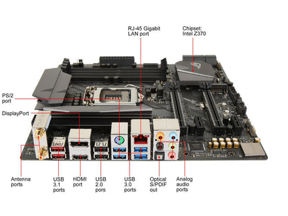 ASUS ROG STRIX Z370-G Gaming (WI-FI AC) LGA 1151 (300 Series) Intel Z370 HDMI SATA 6Gb/s USB 3.1 Micro ATX Intel Motherboard