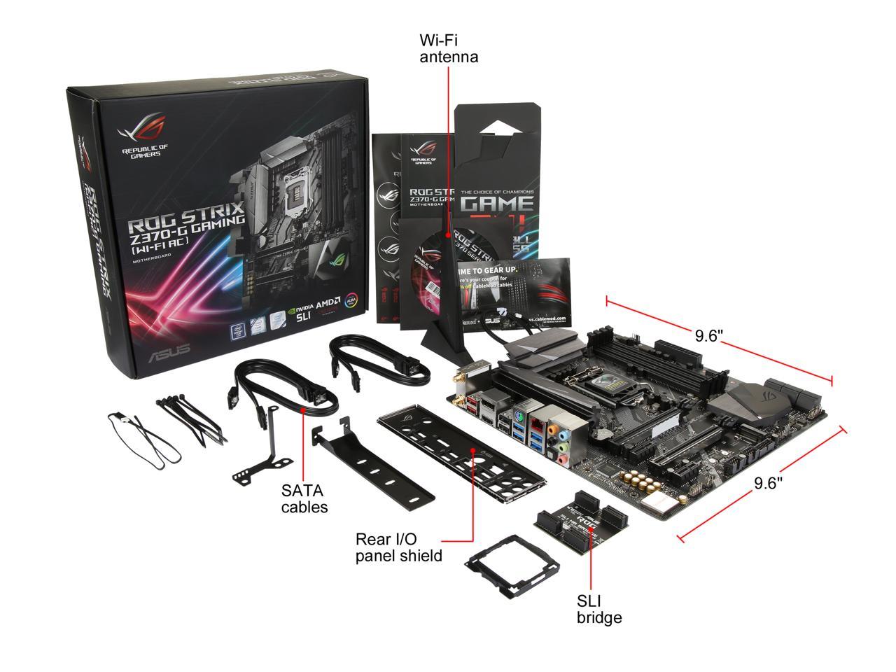 ASUS ROG STRIX Z370-G Gaming (WI-FI AC) LGA 1151 (300 Series) Intel Z370 HDMI SATA 6Gb/s USB 3.1 Micro ATX Intel Motherboard