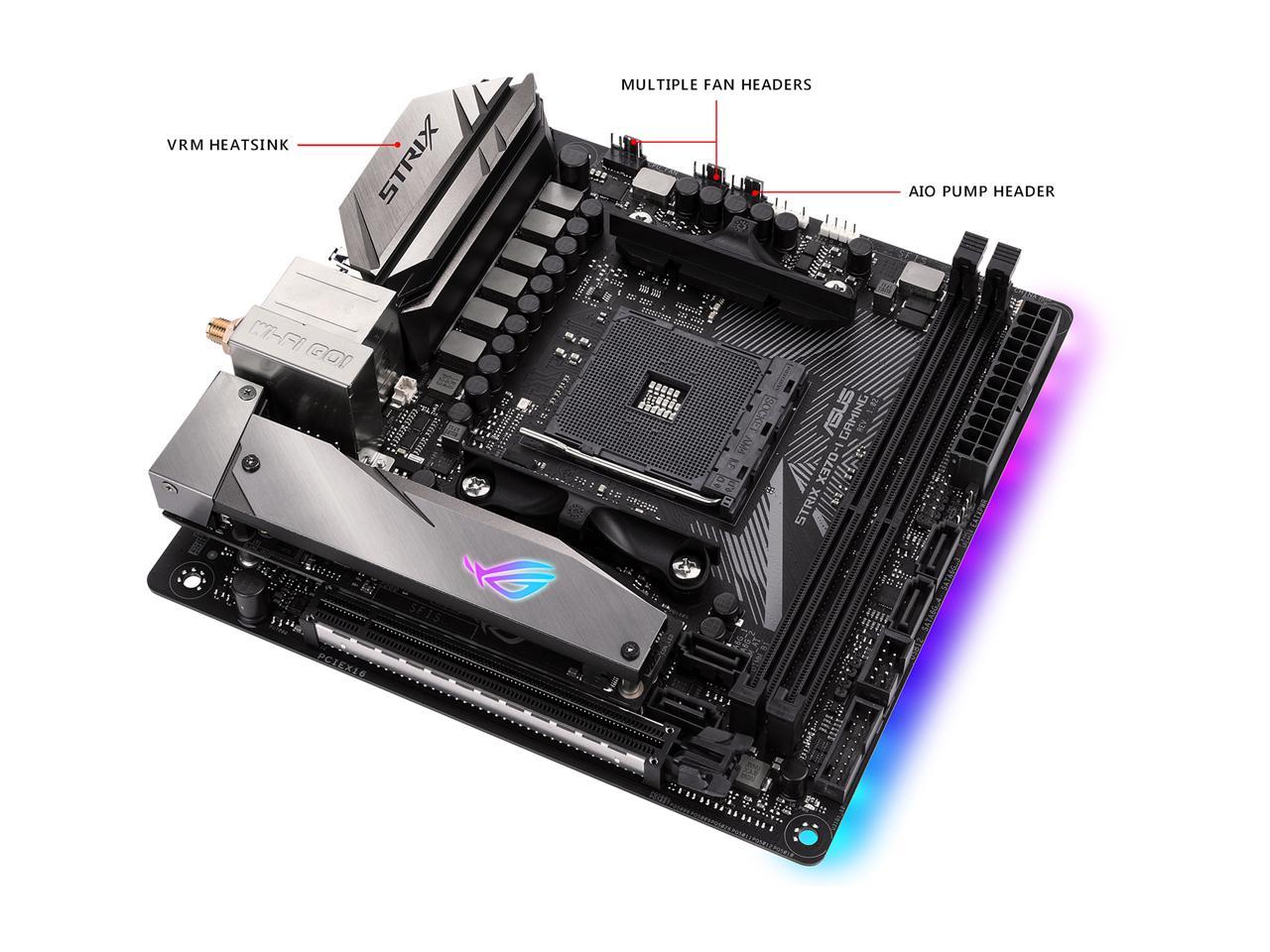 ASUS ROG STRIX X370-I GAMING AM4 AMD X370 SATA 6Gb/s USB 3.1 Mini ITX AMD Motherboard