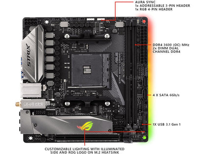 ASUS ROG STRIX B350-I GAMING AM4 AMD B350 SATA 6Gb/s USB 3.1 Mini ITX AMD Motherboard