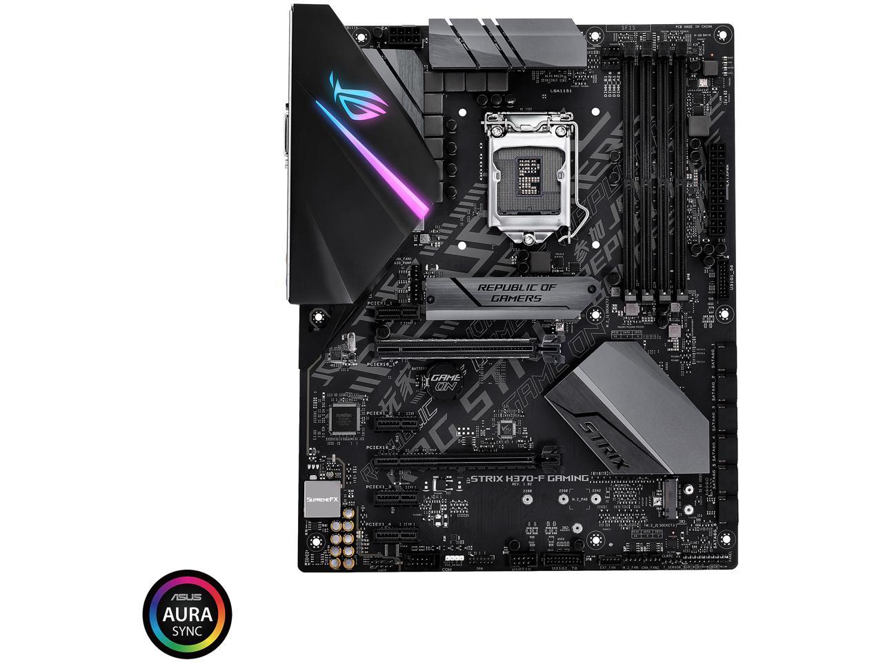 ASUS ROG Strix H370-F Gaming LGA1151 (300 Series) DDR4 DP HDMI DVI M.2 ATX MotherboardÂ with USB 3.1 Gen2