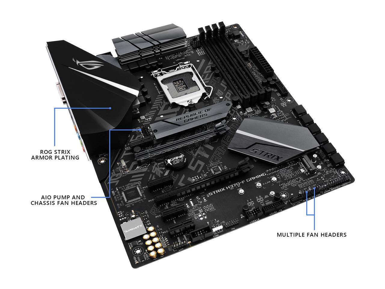 ASUS ROG Strix H370-F Gaming LGA1151 (300 Series) DDR4 DP HDMI DVI M.2 ATX MotherboardÂ with USB 3.1 Gen2