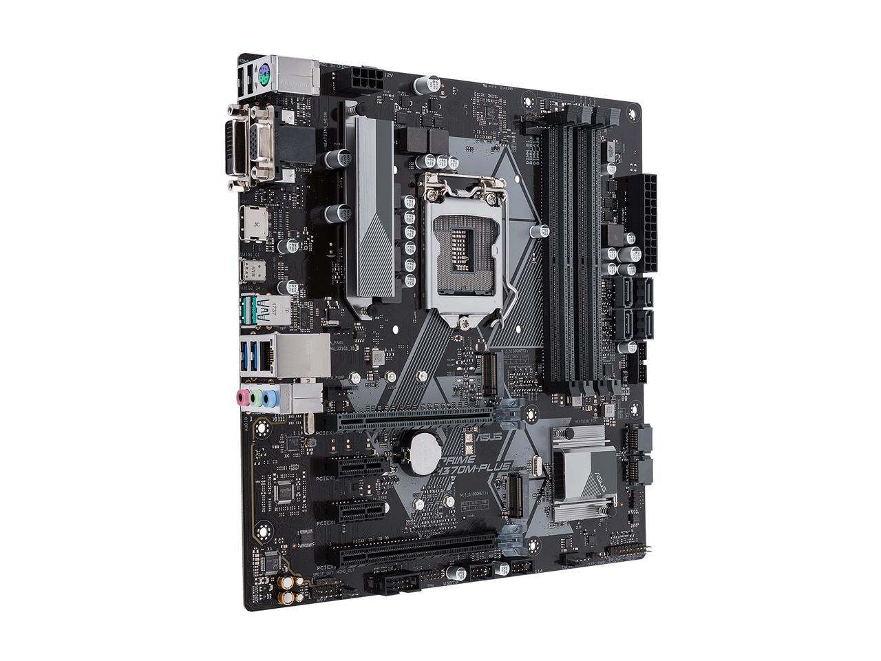 ASUS Prime H370M-Plus/CSM LGA1151 (300 Series) DDR4 HDMI DVI VGA M.2 mATX Motherboard