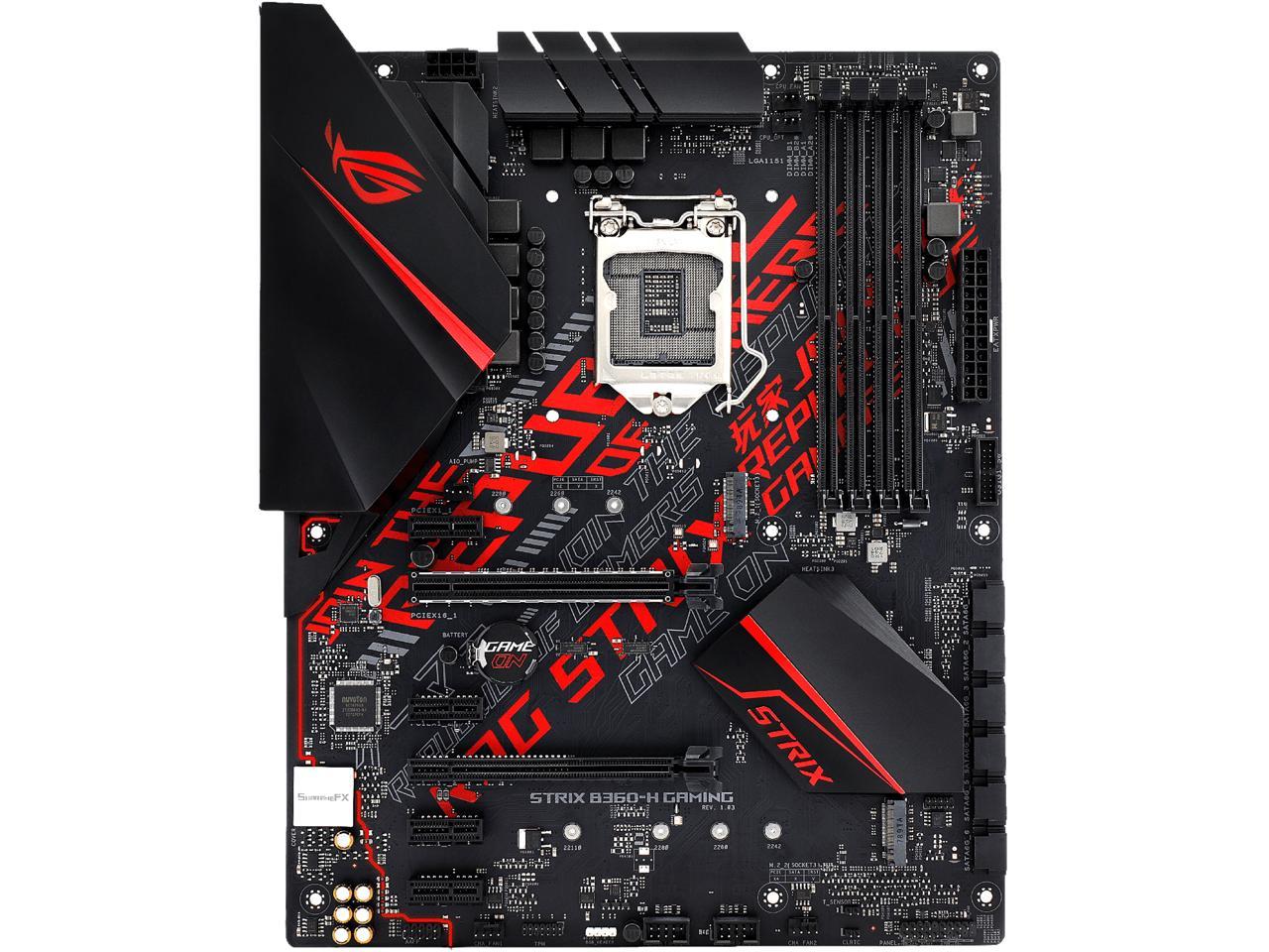 ASUS ROG STRIX B360-H GAMING LGA1151 (300 Series) DDR4 HDMI DVI M.2 ATX Motherboard