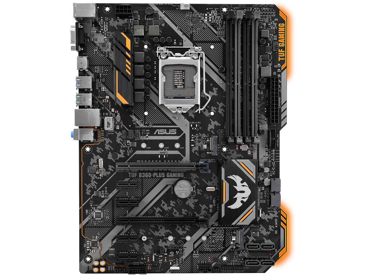 ASUS TUF B360-Plus Gaming LGA1151 (300 Series) DDR4 HDMI VGA M.2 ATX Motherboard
