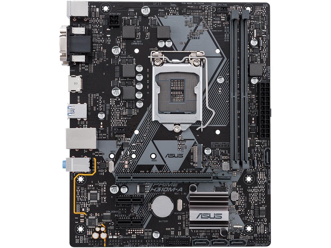 ASUS Prime H310M-A LGA1151 (300 Series) DDR4 HDMI VGA DVI Motherboard