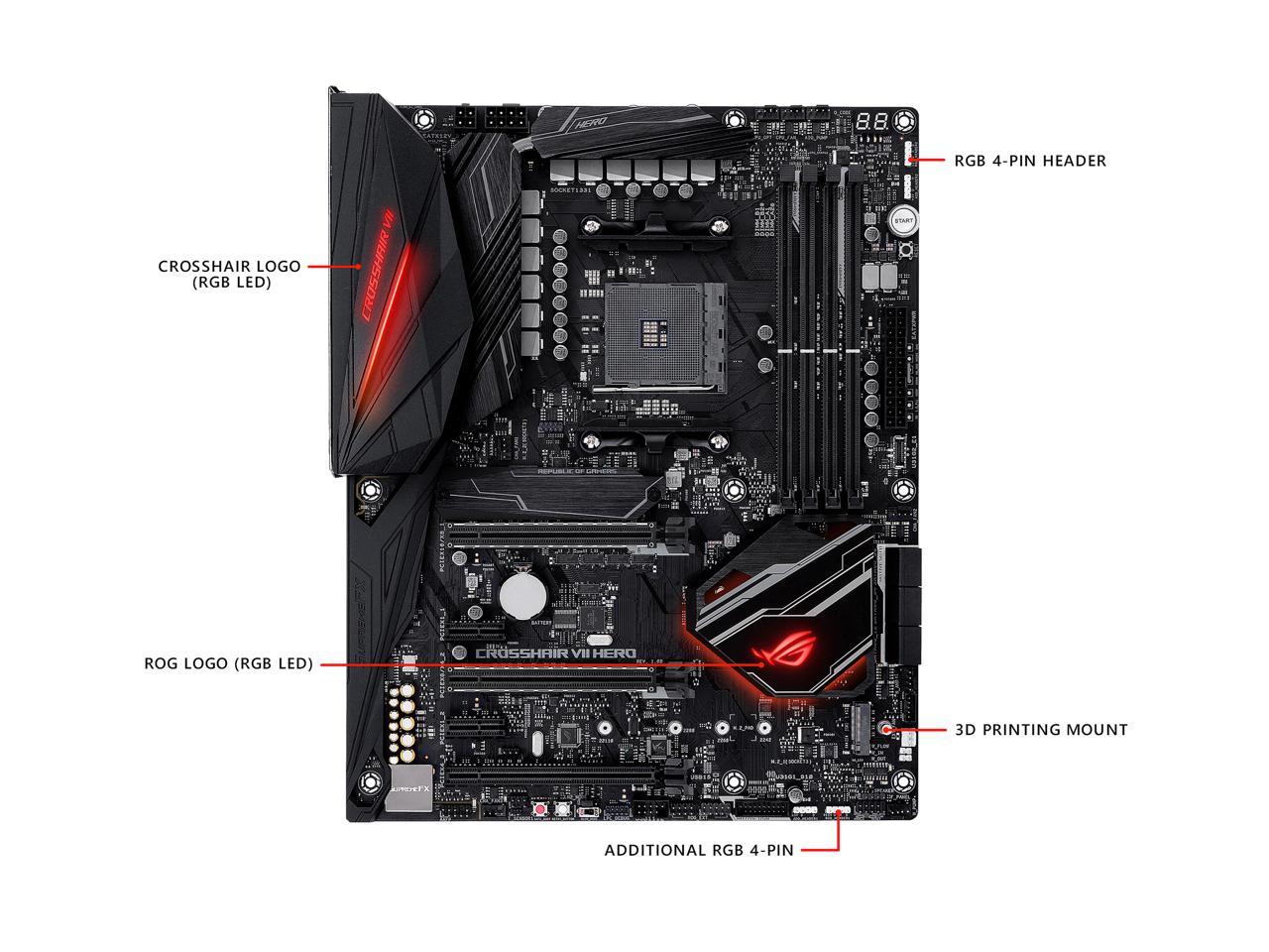 ASUS ROG Crosshair VII Hero AM4 AMD X470 SATA 6Gb/s ATX AMD Motherboard