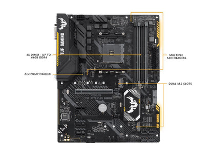 ASUS TUF X470-Plus Gaming AM4 AMD X470 SATA 6Gb/s ATX AMD Motherboard