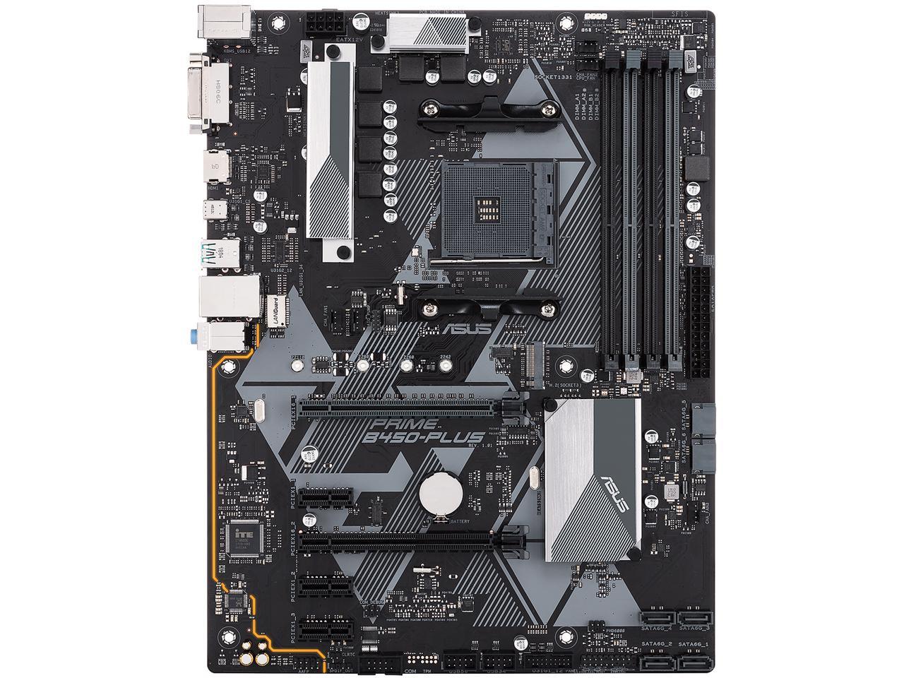 ASUS PRIME B450-PLUS AM4 AMD B450 SATA 6Gb/s ATX AMD Motherboard